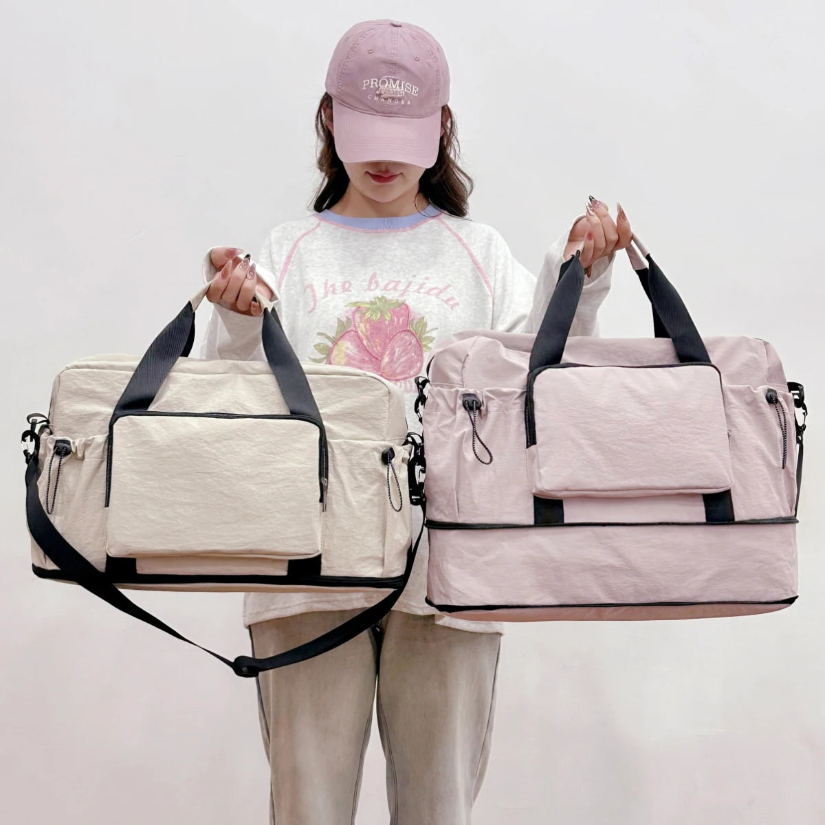 Sac de voyage avec fixation pour valise trolley
