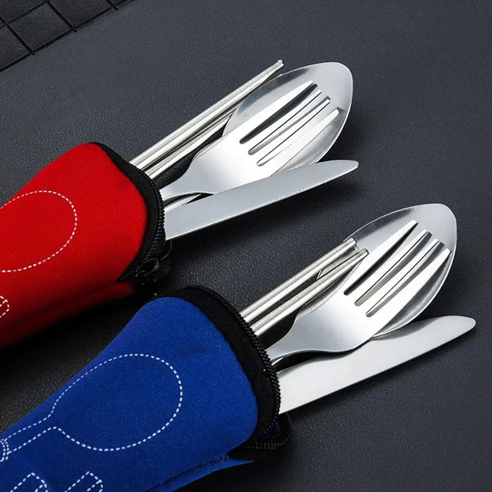 Étui de rangement pour couverts portable pour voyage et pique-nique